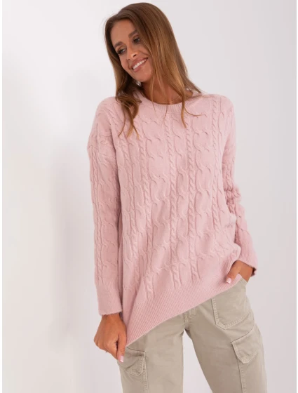 Sweter AT SW  jasny różowy model 21791023 - FPrice