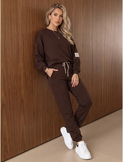 Dámská tepláková souprava v čokoládově hnědé barvě FashionStreet AY1236