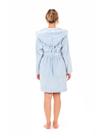 Dámsky župan Flora s kapucňou krátky 4856 Jednofarebný ľadovo modrý - Vestis Dámsky župan Flora s kapucňou krátky 4856 Jednofarebný ľadovo modrý - Vestis