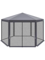 Záhradný pavilón 2x2x2x2,5 m so sivou moskytiérou