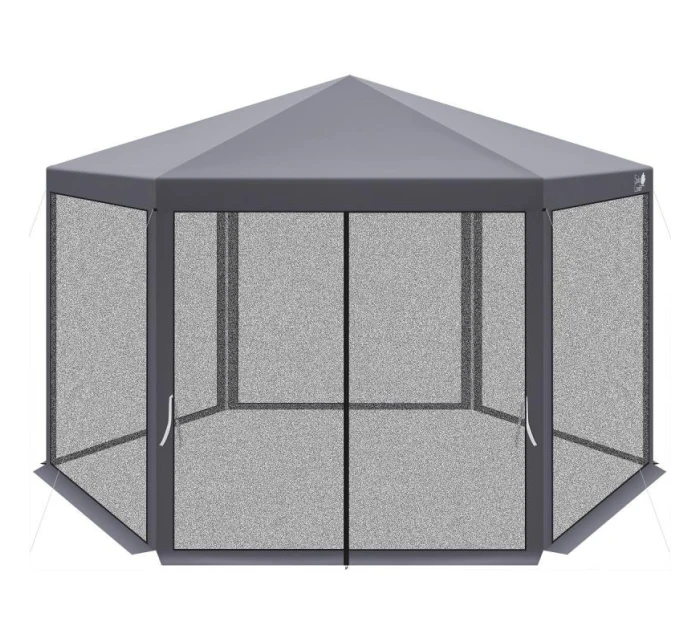 Záhradný pavilón 2x2x2x2,5 m so sivou moskytiérou