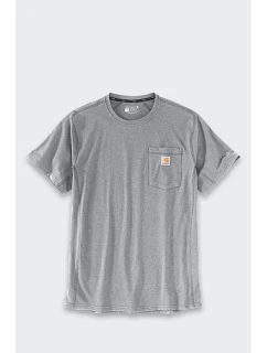 Tričko Carhartt Force Mid Pocket, sivé melírované