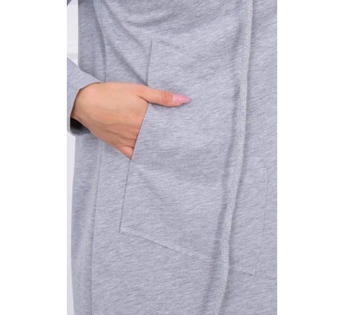 Volná pláštěnka s kapucí šedá