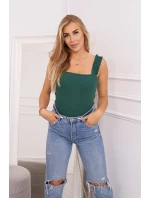 Halenka bez ramínek s volánky zelená Halenka bez ramínek s volánky zelená