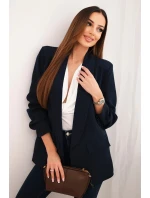 Bunda s chlopňou elegantná tmavomodrá