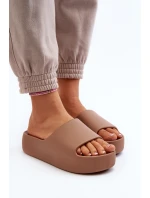 Damskie Klapki Na Grubej Podeszwie Brązowe Oreithano Damskie Klapki Na Grubej Podeszwie Brązowe Oreithano