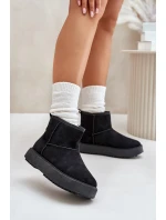 Dámské Sněhule Na Platformě Z Eko Semiše Černé model 21673043 - EVENTO