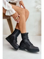 Skórzane Trapery Botki Męskie Ocieplane Big Star OO174164 Czarne Skórzane Trapery Botki Męskie Ocieplane Big Star OO174164 Czarne