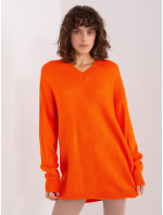 Oranžové voľné pletené šaty