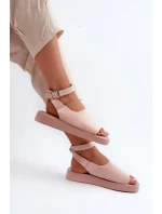 Pohodlné dámske sandále na platforme, ružové Rubie Pohodlné dámske sandále na platforme, ružové Rubie