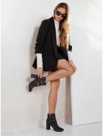 Dámské tmavě šedé semišové kozačky Dstreet model 21994314 - FashionStreet