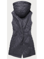 Tmavosivá ľahká dámska vesta s kapucňou (RQW-7006)