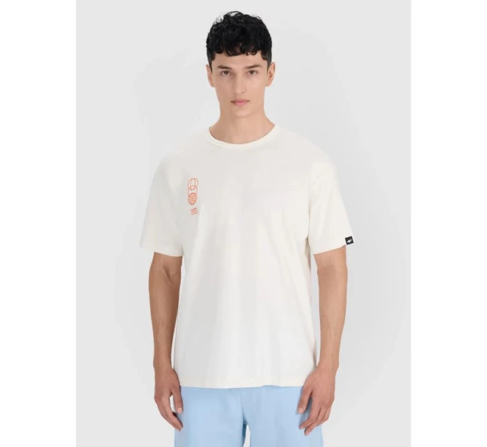 Pánske nadrozmerné tričko s potlačou 4F 4FRSS25TTSHM2652-11S pánske Pánske nadrozmerné tričko s potlačou 4F 4FRSS25TTSHM2652-11S pánske