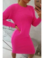 Sveter Šaty pruhované ružové neónové Sveter Šaty pruhované ružové neónové