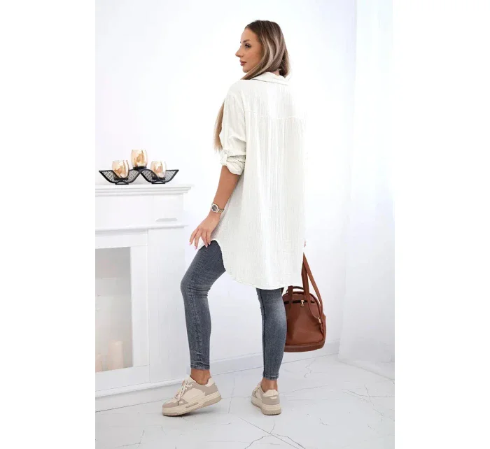 Bavlněná mušelínová košile světle béžová Bavlněná mušelínová košile světle béžová