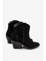 Nazouvací dámské kozačky z přírodního semiše černé model 21713735 - Boto
