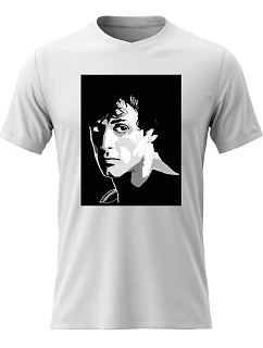 Pánske bavlnené tričko s potlačou - ROCKY BALBOA - biele