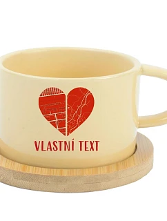 Personalizovaný keramický hrnček „MAKRONKA“ – Dve miesta, jedno srdce