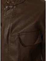 Hnedá dámska kožená bunda FashionStreet TY5540