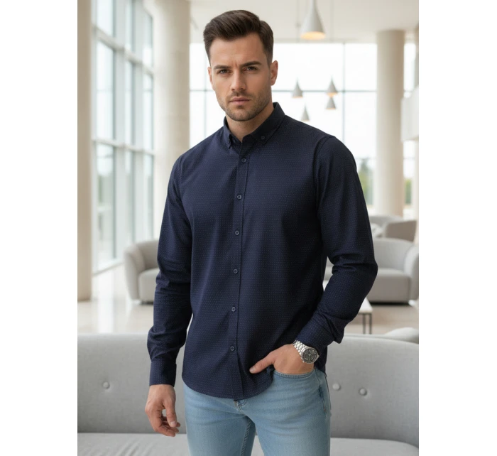 Koszula męska slim fit  granatowa model 22004889 - FashionStreet