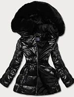 Dámska metalická bunda čierna (b8029-1)