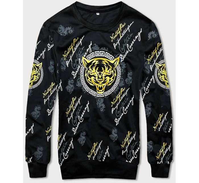 Čierna pánska mikina s potlačou (8B1106-3)