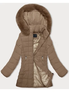 Béžová prošívaná dámská zimní bunda model 21247024 - J.STYLE