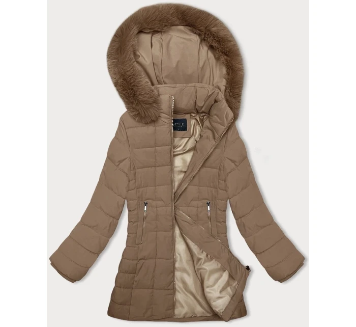 Béžová prošívaná dámská zimní bunda model 21247024 - J.STYLE