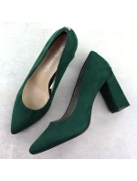 Zelené semišové lodičky na jehlovém podpatku Sergio model 21906157 - LEONE