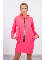 Šaty s kravatou ružové neónové Šaty s kravatou ružové neónové
