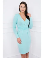 Přiléhavé šaty s výřezem pod model 18742041 mint - K-Fashion