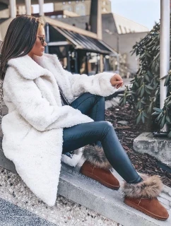 Dámské Kožené Sněhule S Kožešinou Camel model 21540431 - Boto