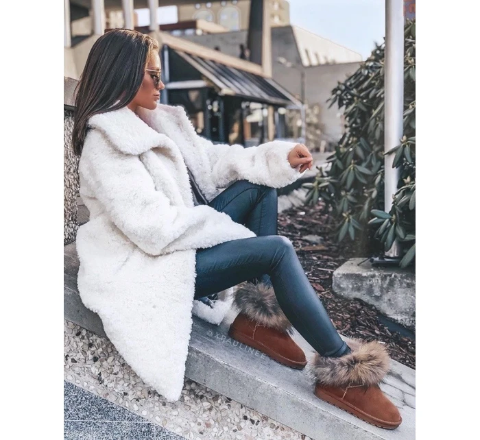 Damskie Skórzane Śniegowce Z Futerkiem Camel Alexa