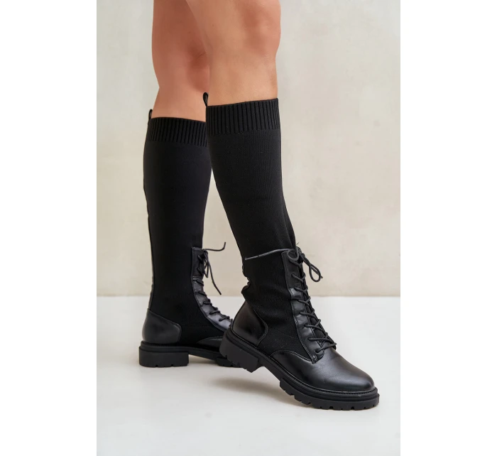 Zateplené Kozačky Se Svrškem Černé model 21679821 - Boto