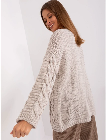 Sweter BA SW model 18990628 beżowy - FPrice Sweter BA SW model 18990628 beżowy - FPrice