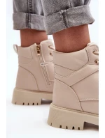 Dámske zateplené čižmy so zipsom Beige Gremiva
