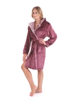 Dámský župan Flora s kapucí  krátký vínový  model 22002825 - Vestis