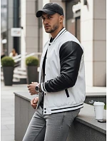 Pánská kožená baseballová bunda v barvě ecru Dstreet model 21978801 - FashionStreet