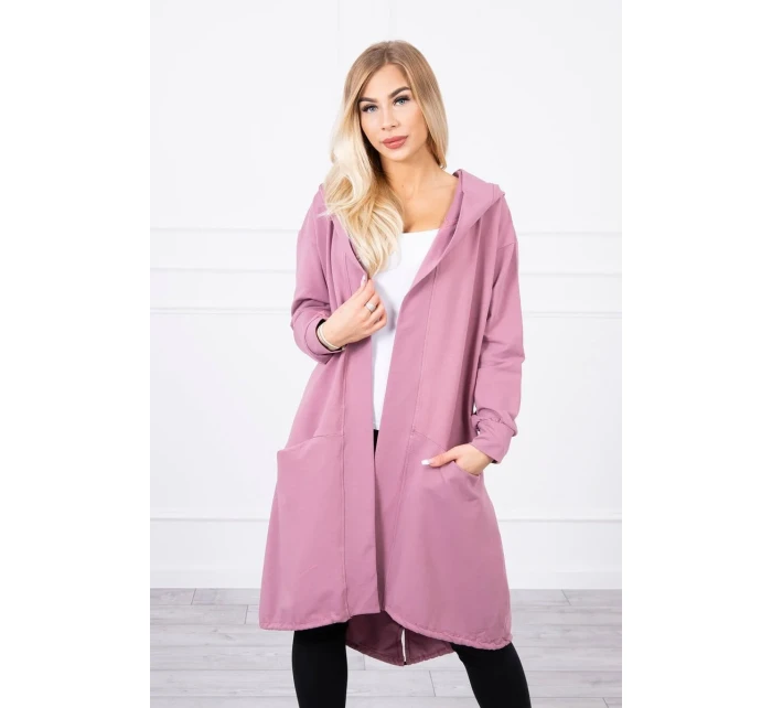 Tmavě růžová bunda oversize s kapucí