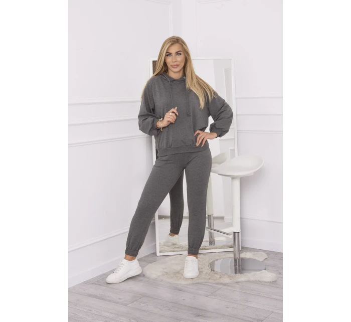 Sada model 18748990 s kapucí v grafitové barvě - K-Fashion Sada model 18748990 s kapucí v grafitové barvě - K-Fashion