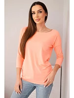 Dámska blúzka s lodičkovým výstrihom lososová
