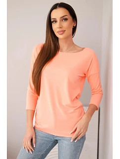 Dámska blúzka s lodičkovým výstrihom lososová