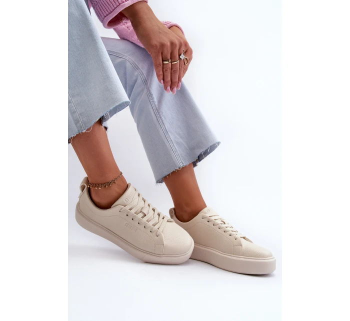Lehké dámské tenisky Big Star model 21658712 Memory Foam System Beige - Big Star Shoes Lehké dámské tenisky Big Star model 21658712 Memory Foam System Beige - Big Star Shoes