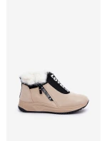 Dámské Botky S Kožešinou Béžové model 21680798 - Boto Dámské Botky S Kožešinou Béžové model 21680798 - Boto
