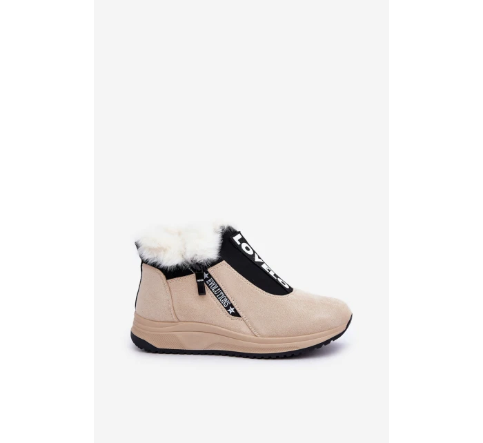 Dámské Botky S Kožešinou Béžové model 21680798 - Boto Dámské Botky S Kožešinou Béžové model 21680798 - Boto