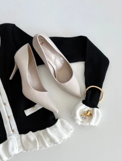 Lakované lodičky so špicatou špičkou Jadira - svetlo béžové