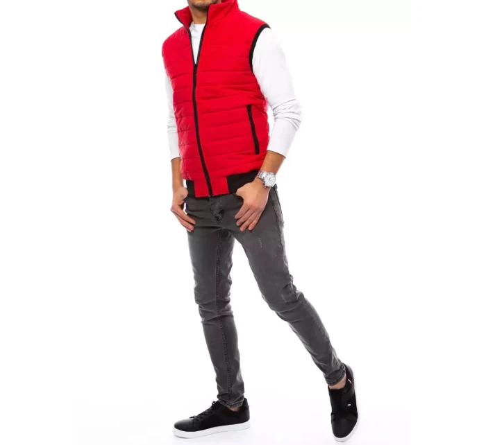 Pánská prošívaná červená vesta Dstreet model 21964311 - FashionStreet