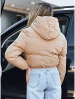 Dámská krátká zimní bunda s kapucí béžová Dstreet model 21994247 - FashionStreet