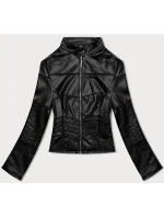 Černá dámská bunda ramoneska s vsadkami model 19012736 - J.STYLE