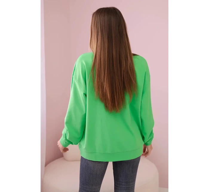 Bavlněná halenka s mašlí jasně zelená